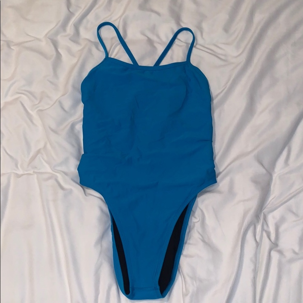 Blue jolyn fix cross back bathing suit